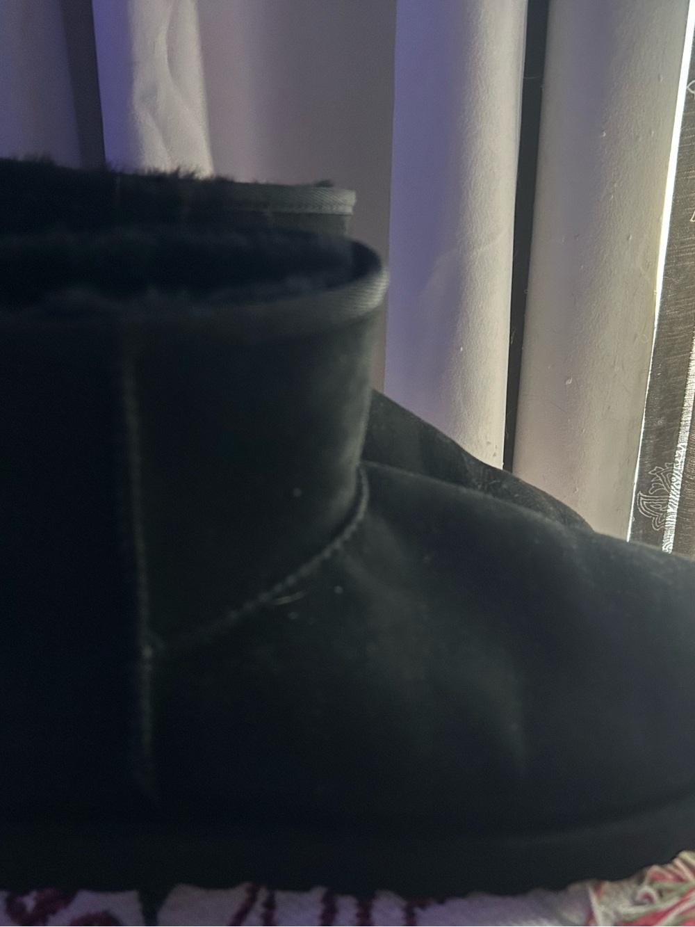 UGG Women’s Black Suede Short Winter Boots